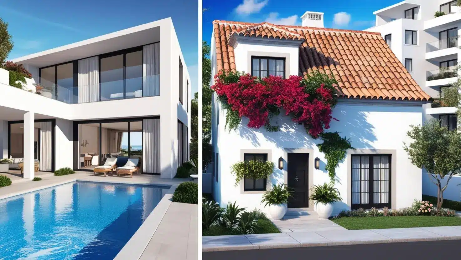 Différents types de biens immobiliers au Portugal - appartements, villas, quintas
  traditionnelles